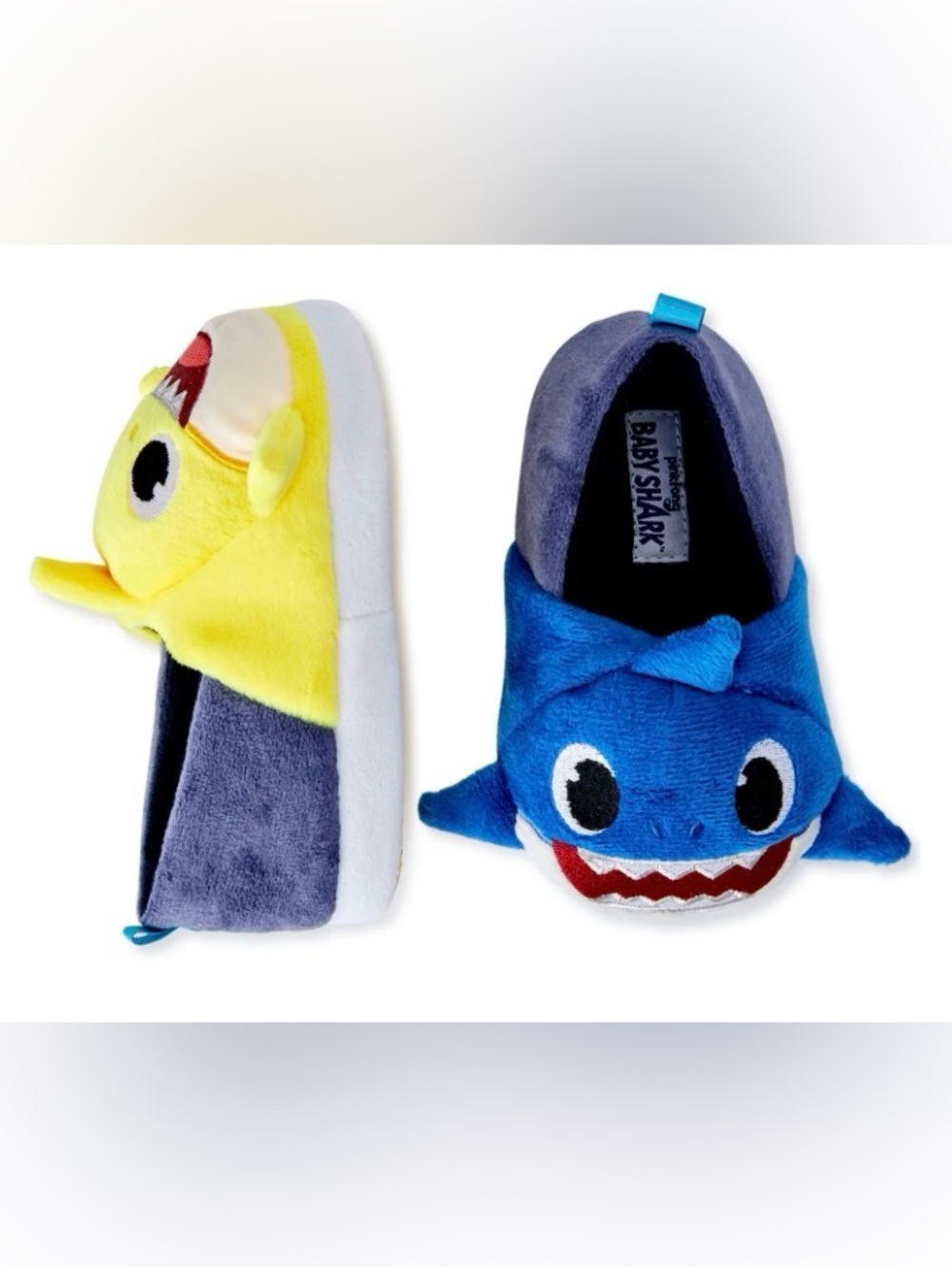 Nickelodeon Baby Shark & Daddy Plush Blue and Yellow Kids Slippers-Size 7/8